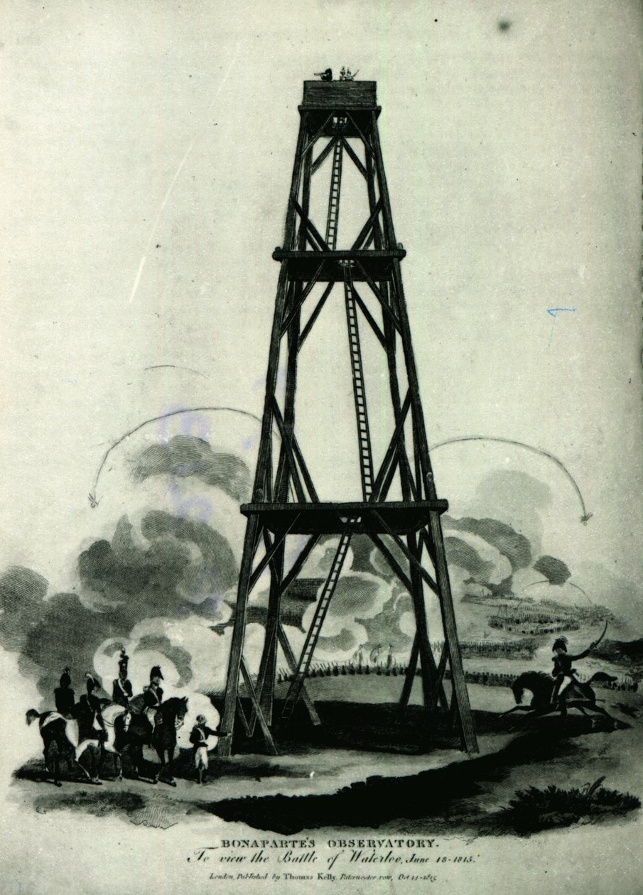 Napoleon in seinem Observatorium, beobachtet den Angriff seiner kaiserlichen Garde, Waterloo, 18. Juni 1815 von English School