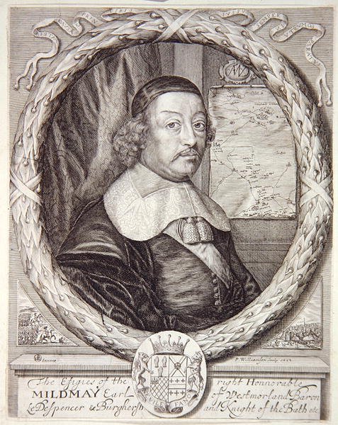 Porträt von Mildmay Fane, aus dem Atlas of the Counties of England and Wales von Christopher Saxton, graviert von P. Williamson von English School