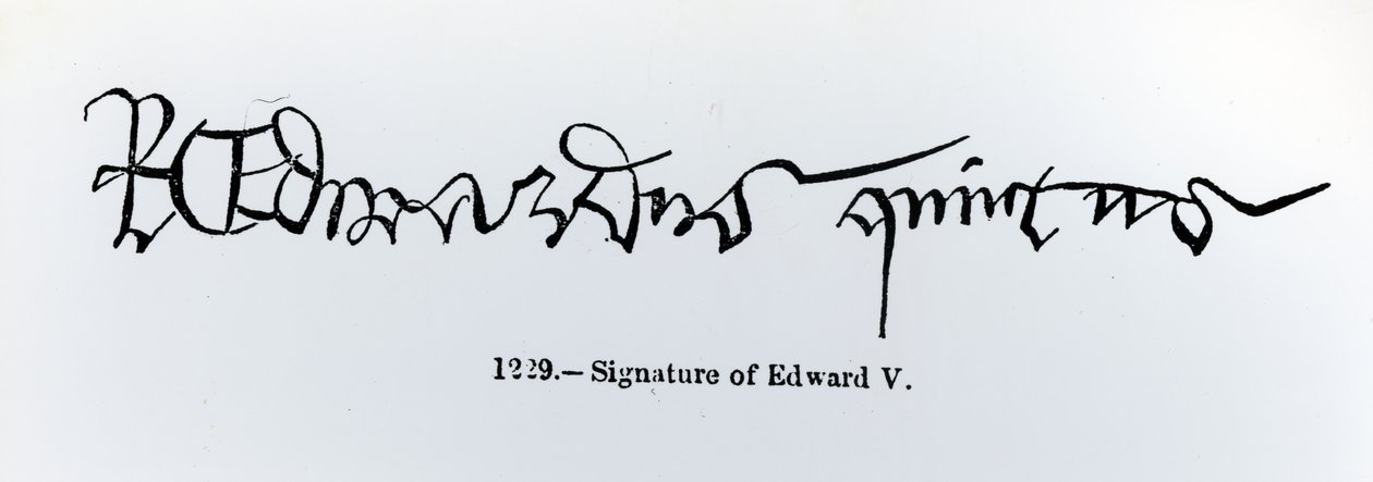 Unterschrift von König Edward V (1470-83) von English School