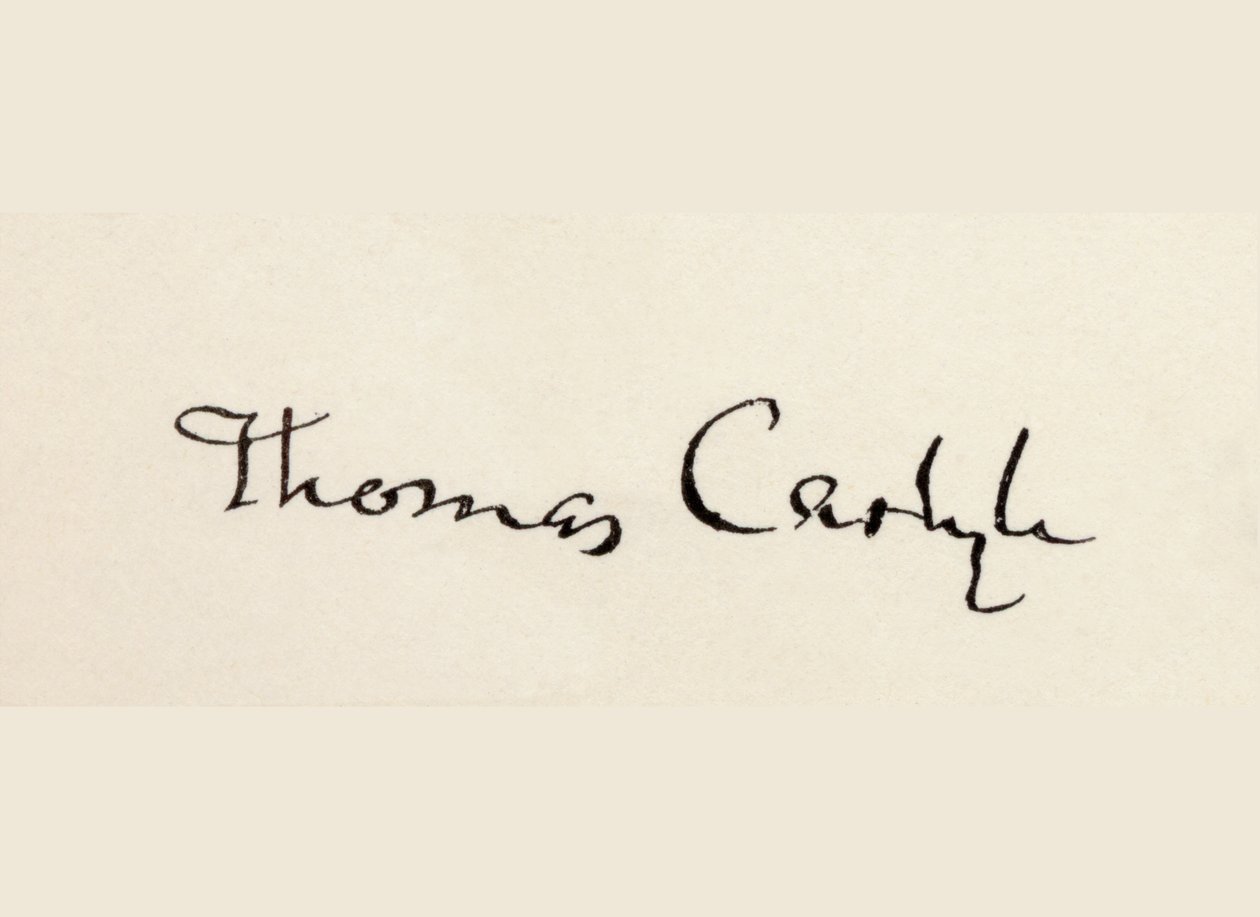 Unterschrift von Thomas Carlyle von English School