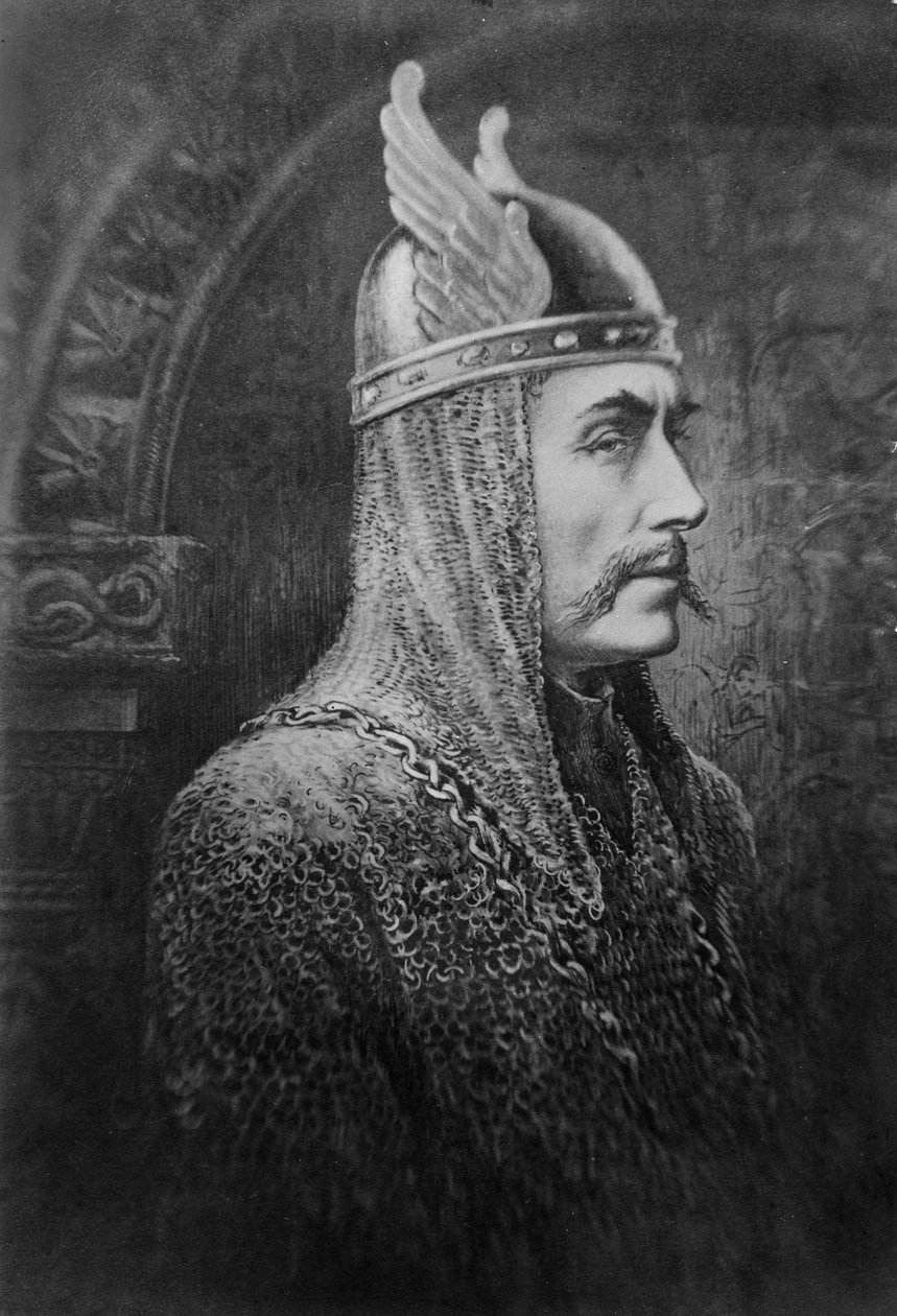 Sir Johnston Forbes-Robertson in der Rolle des Macbeth von English School