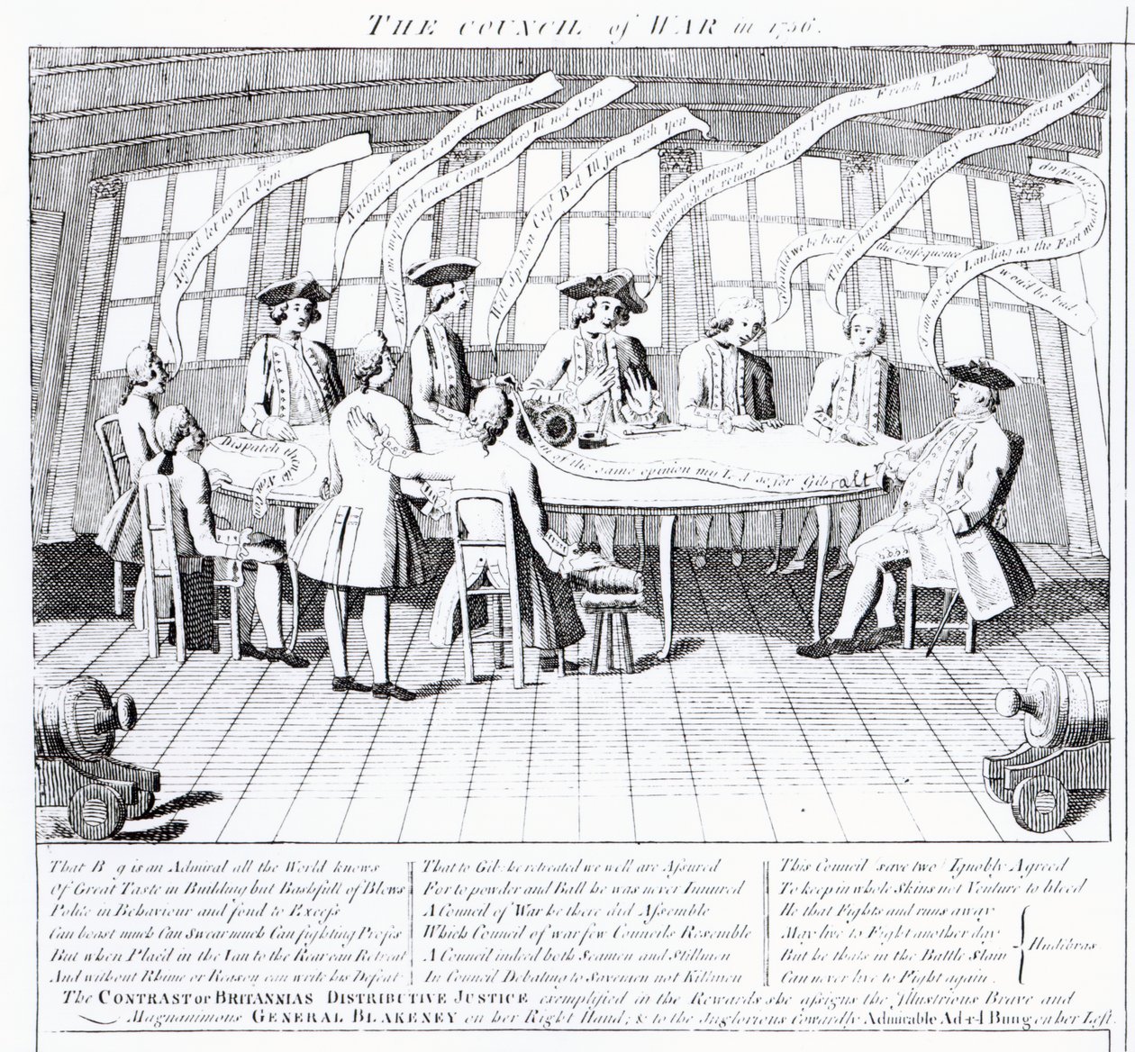Der Kriegsrat im Jahr 1756 von English School