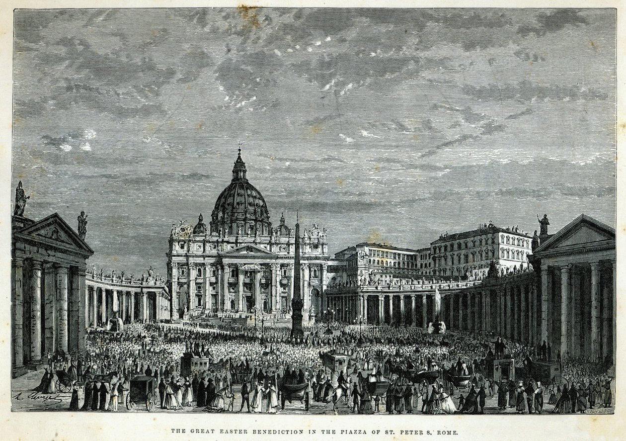 Der große Ostersegen auf dem Petersplatz in Rom von English School