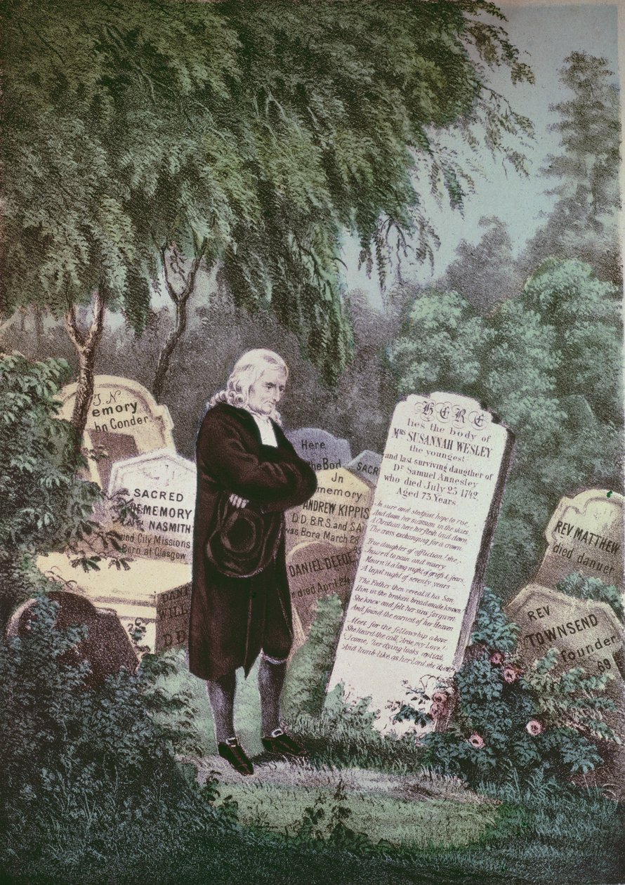 Der Rev. John Wesley besucht das Grab seiner Mutter von English School
