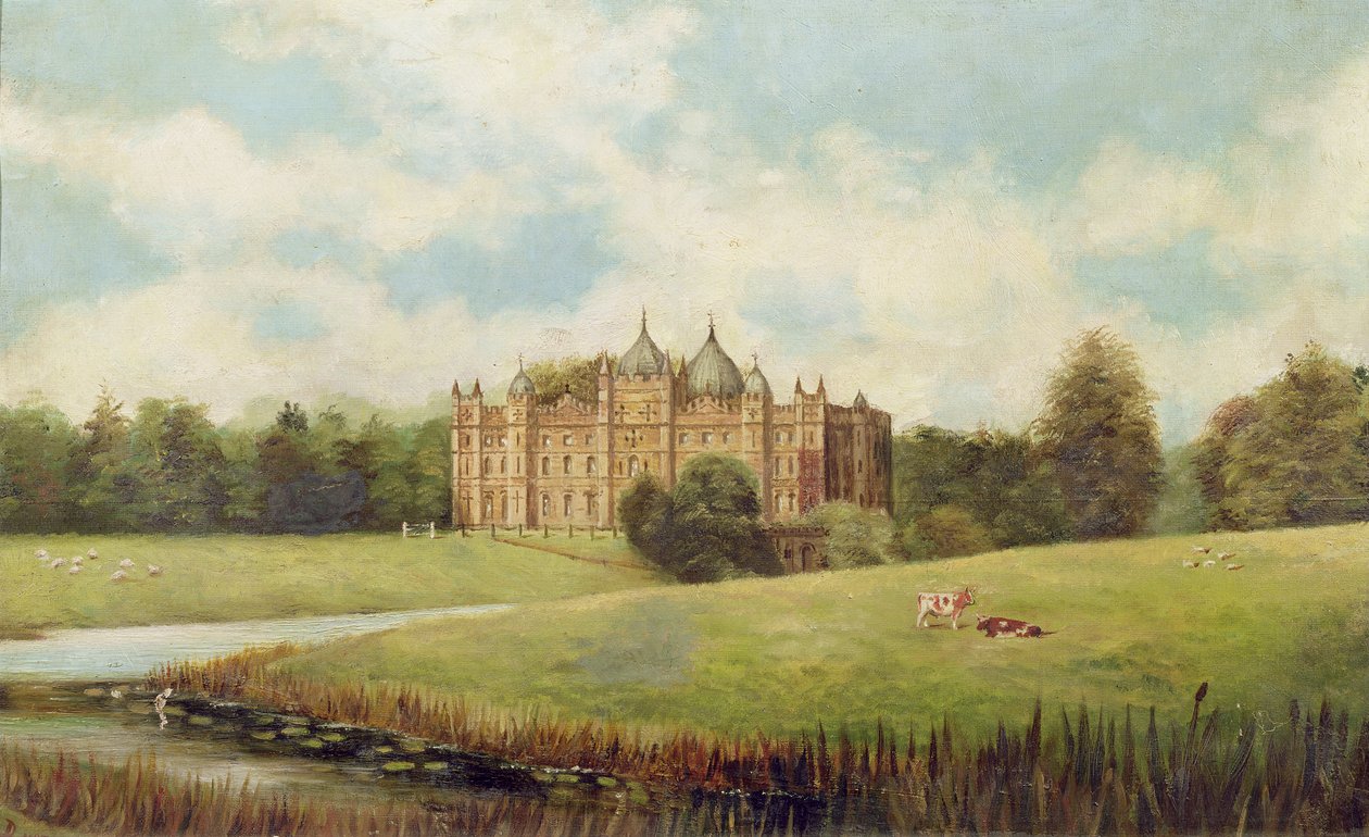 Tong Castle über die Wiesen (abgerissen) von English School