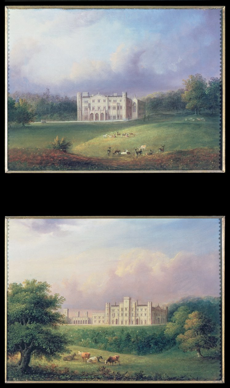 Zwei Ansichten von Apley Priory von English School