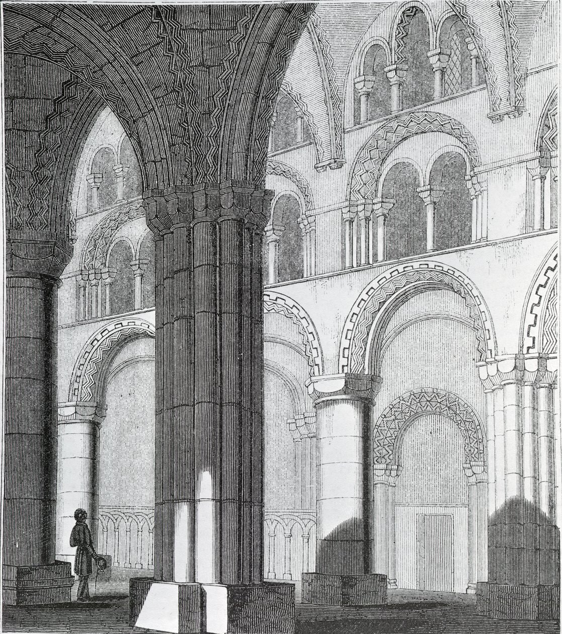 Ansicht des Kirchenschiffs der Kathedrale von Durham von English School