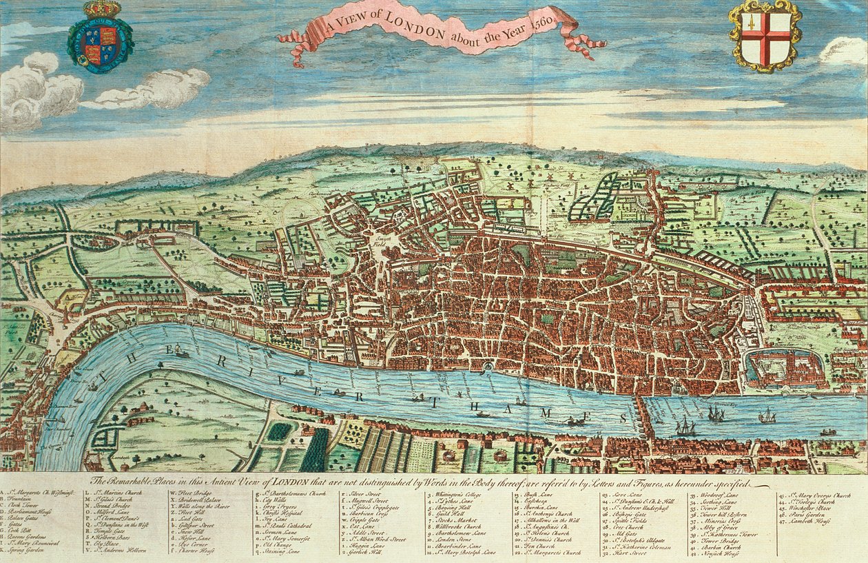 Ansicht von London, ca. 1560 von English School