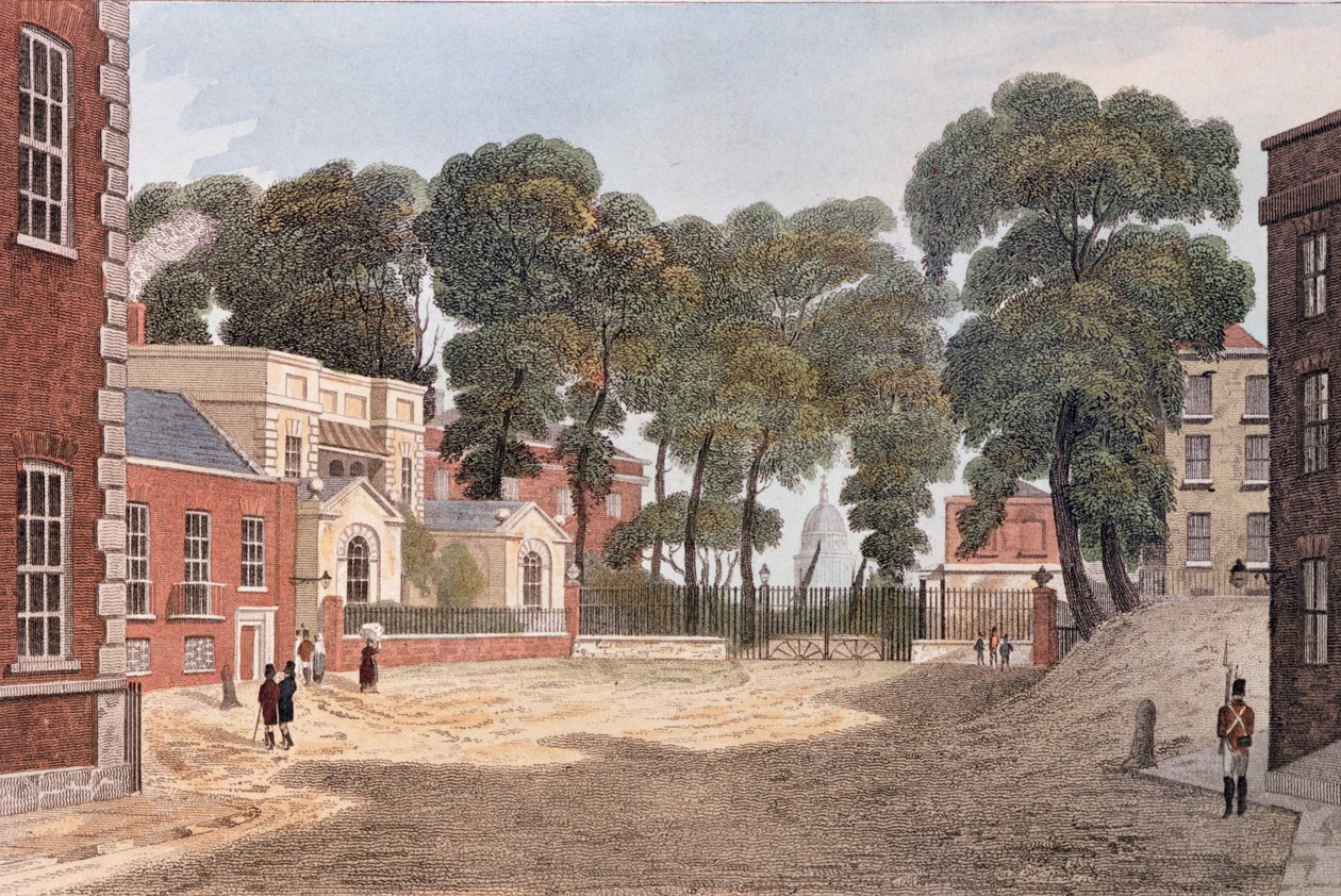 Ansicht des Whitehall Yard, Illustration aus 
