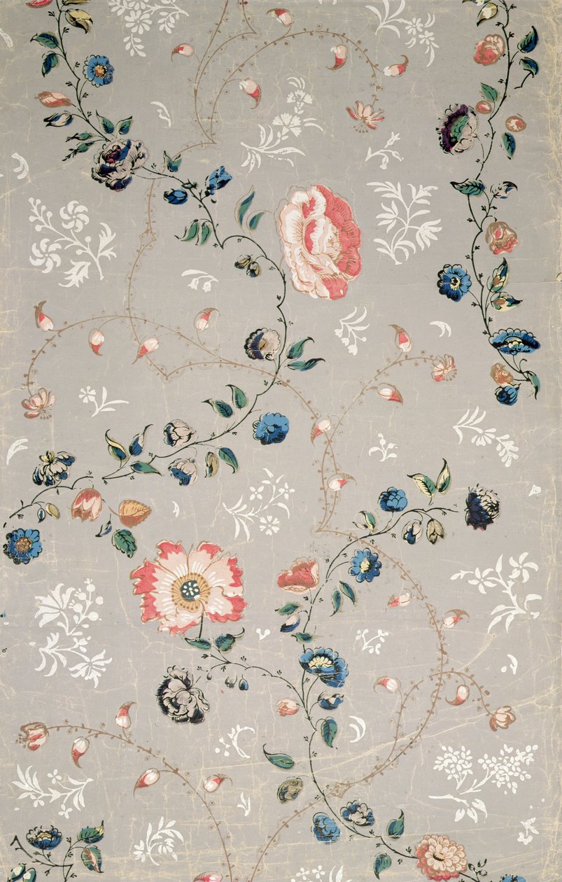 Tapetendesign mit verstreuten Blumen von English School