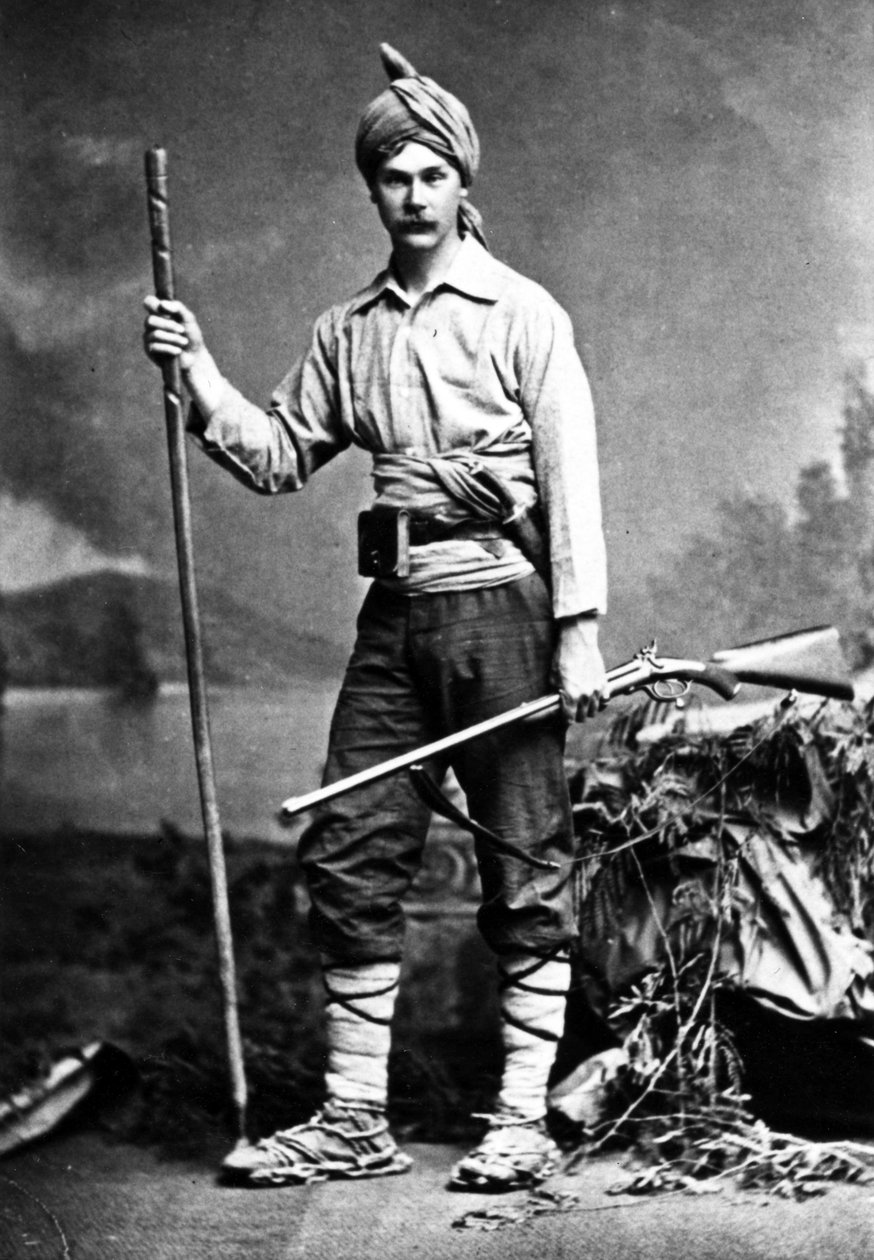Britischer Jäger in Indien, um 1870er von English Photographer