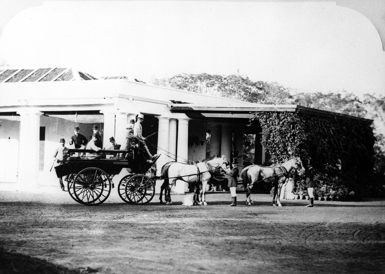 Pferdekutsche im kolonialen Indien, ca. 1870er von English Photographer