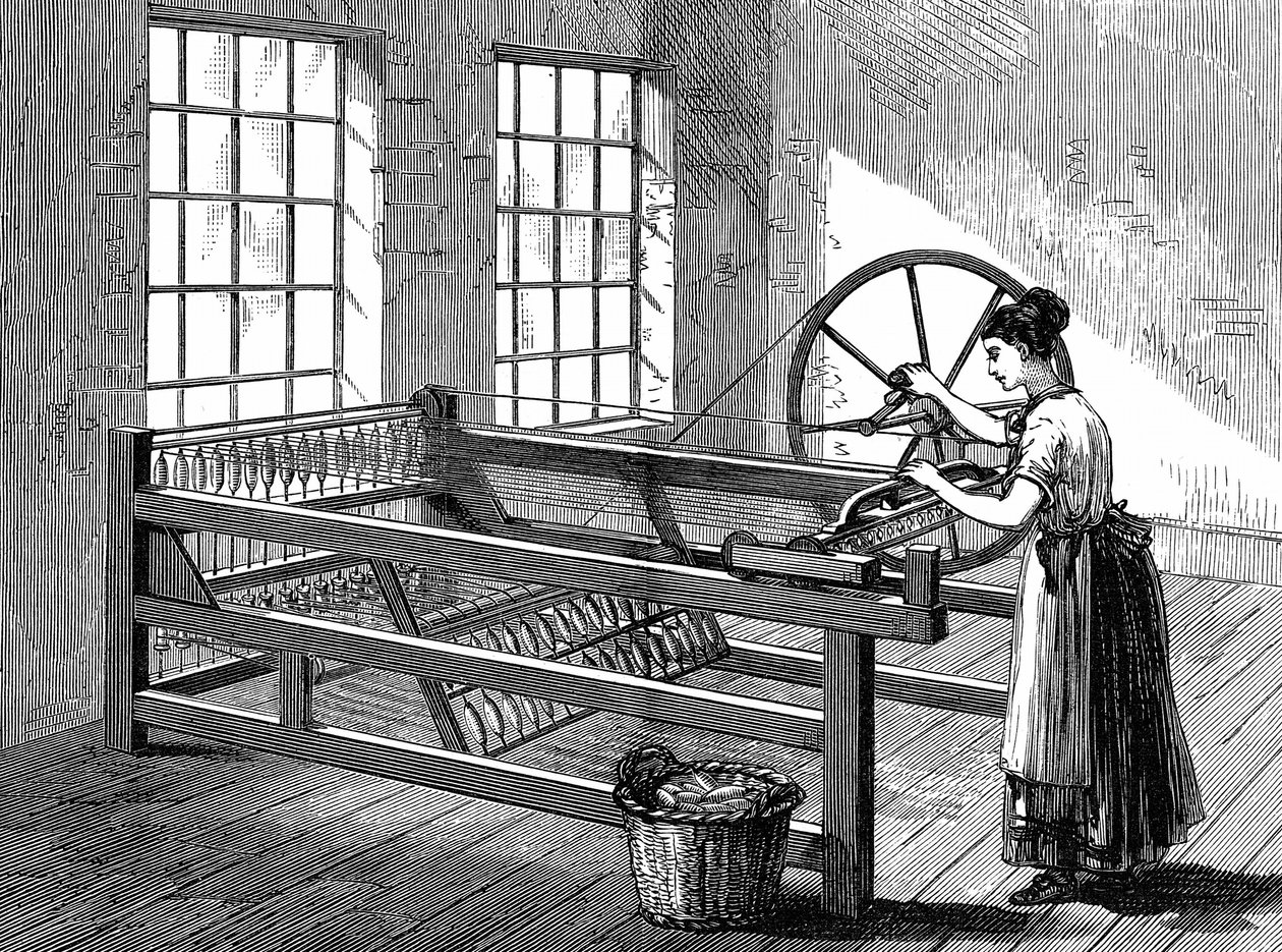 Eine Spinning Jenny, ca. 1880 von English School