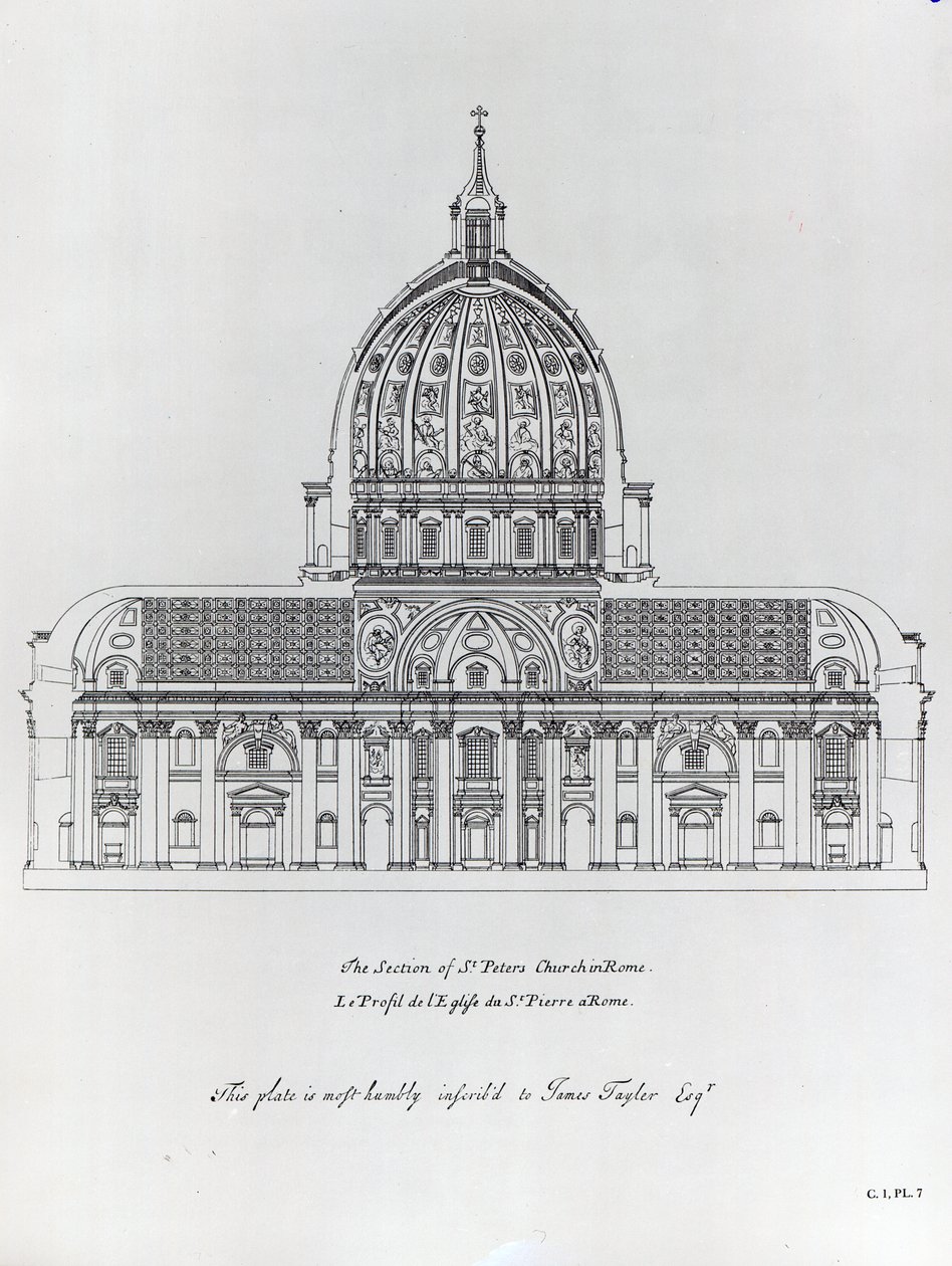 Ein Querschnitt von St. Peter, Rom von English School