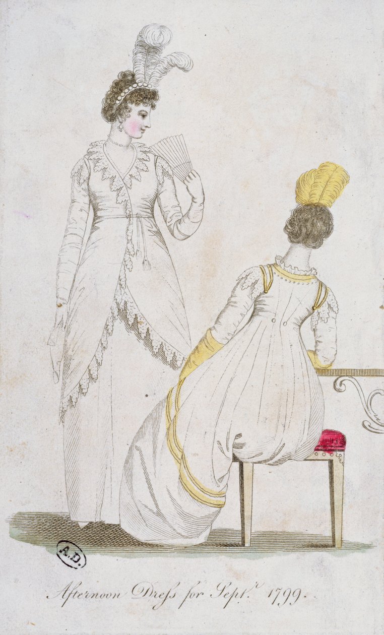 Nachmittagskleid für September 1799 von English School