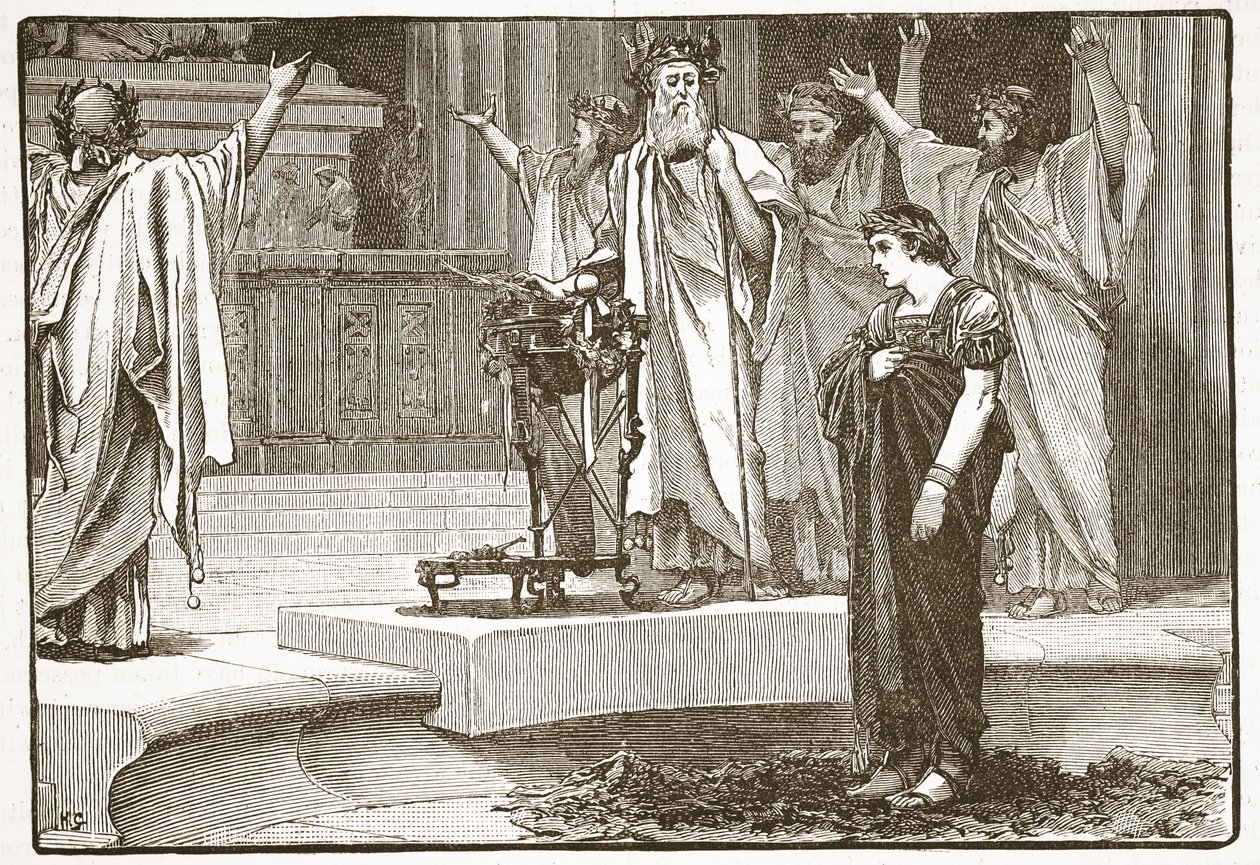 Alexander im Tempel des Jupiter Ammon von English School