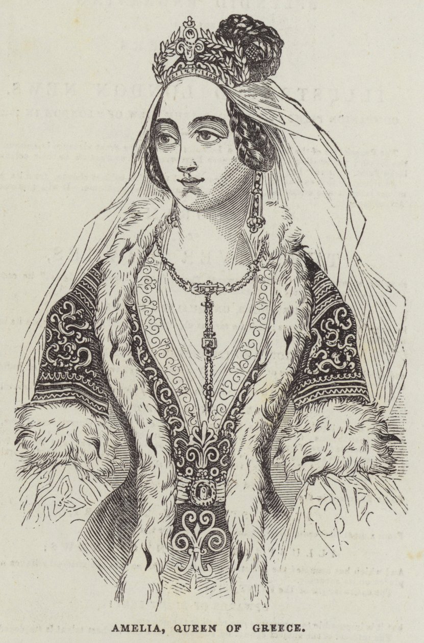 Amelia, Königin von Griechenland (Stich) von English School