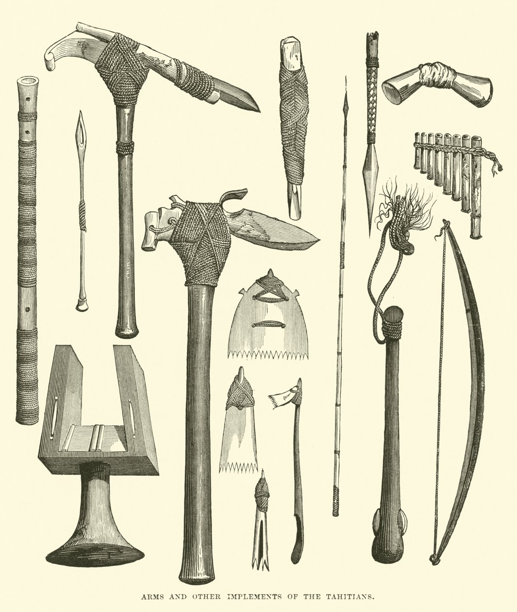 Waffen und andere Werkzeuge der Tahitianer von English School