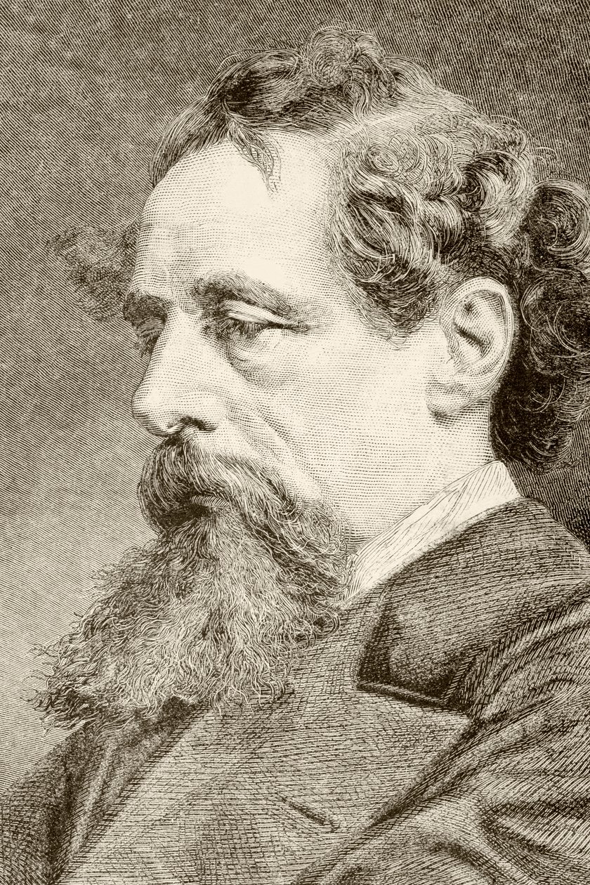 Charles Dickens (Litho) von English School