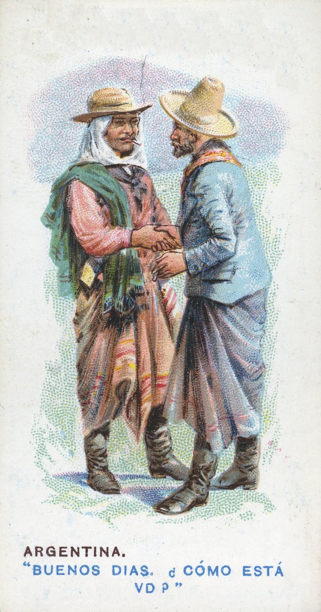 Übliche Begrüßung in Argentinien, 1907 von English School