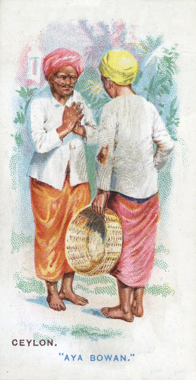 Übliche Begrüßung in Ceylon, 1907 von English School