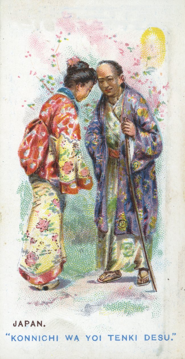 Übliche Begrüßung in Japan, 1907 von English School
