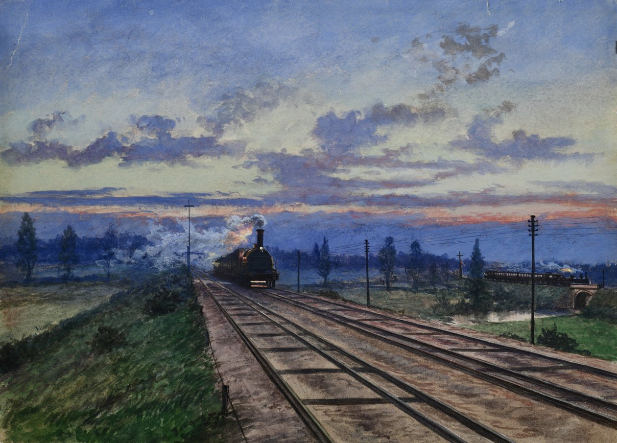 Morgendämmerung bei Reading, 1870 von English School