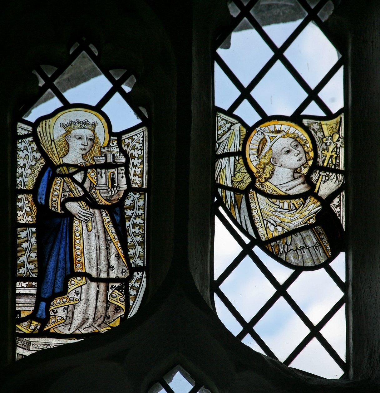 St. Barbara und ein Engel von English School