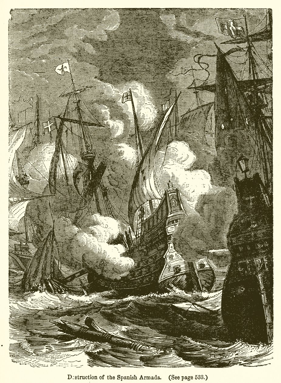 Zerstörung der Spanischen Armada von English School