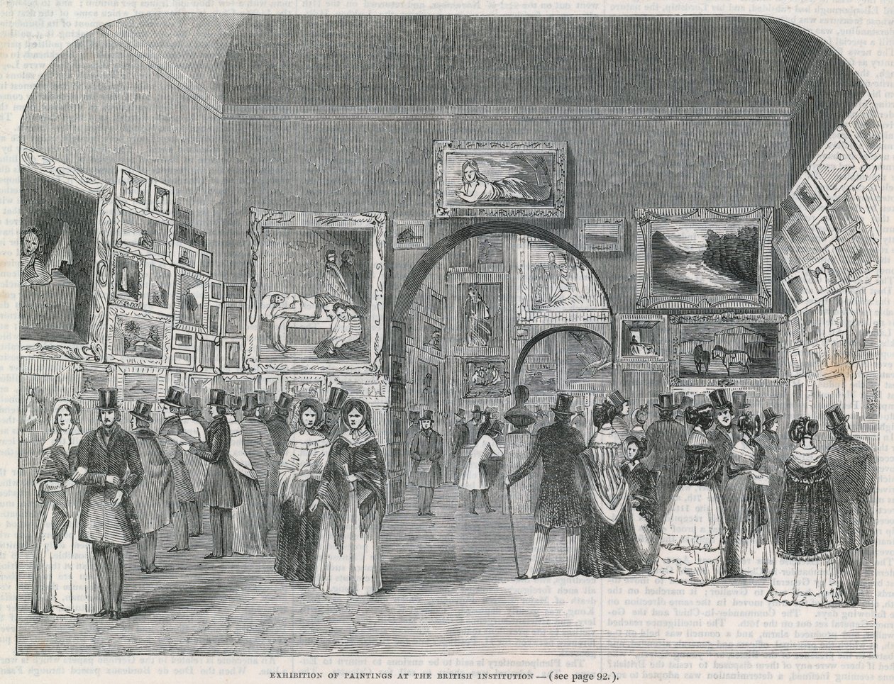 Ausstellung von Gemälden in der British Institution von English School