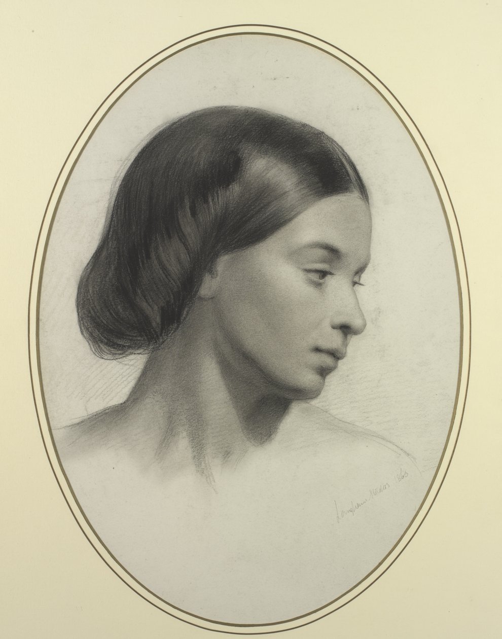 Kopf eines Mädchens, 1860 von English School