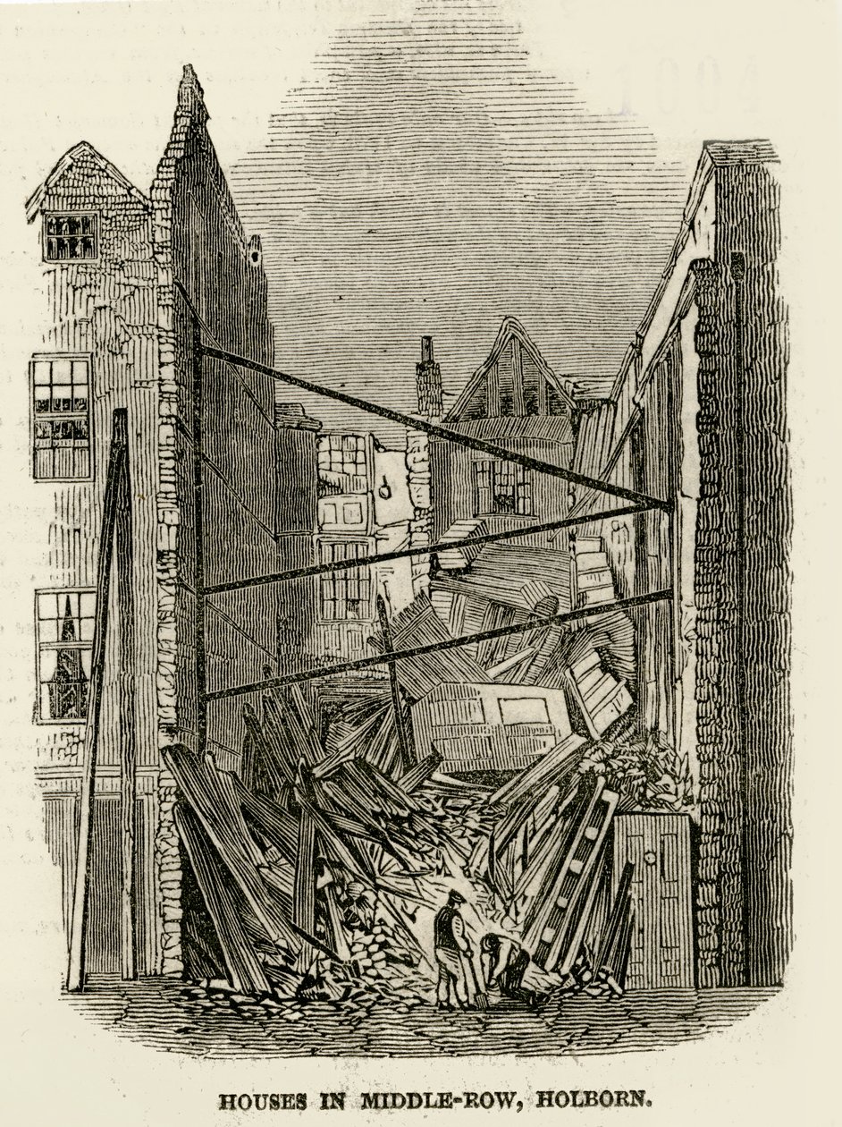 Häuser in Middle-Row Holborn von English School