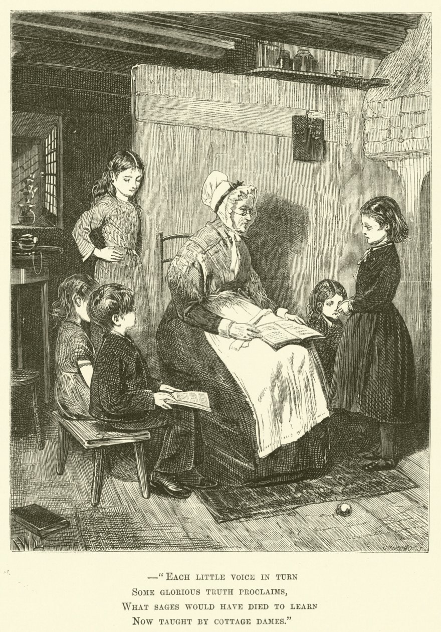 Kleinkind-Lernende (Gravur) von English School