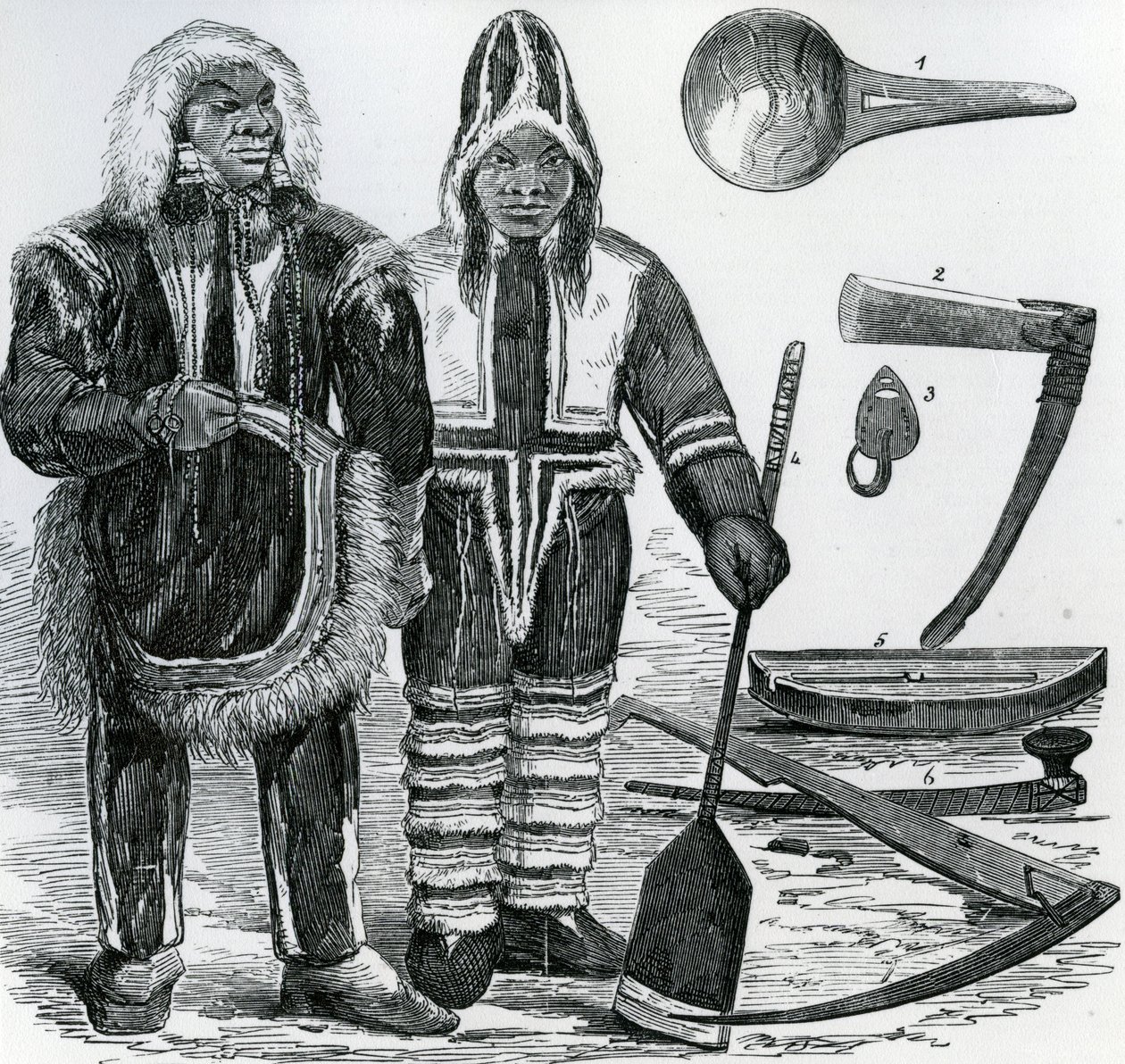 Inuit-Paar (Gravur) von English School