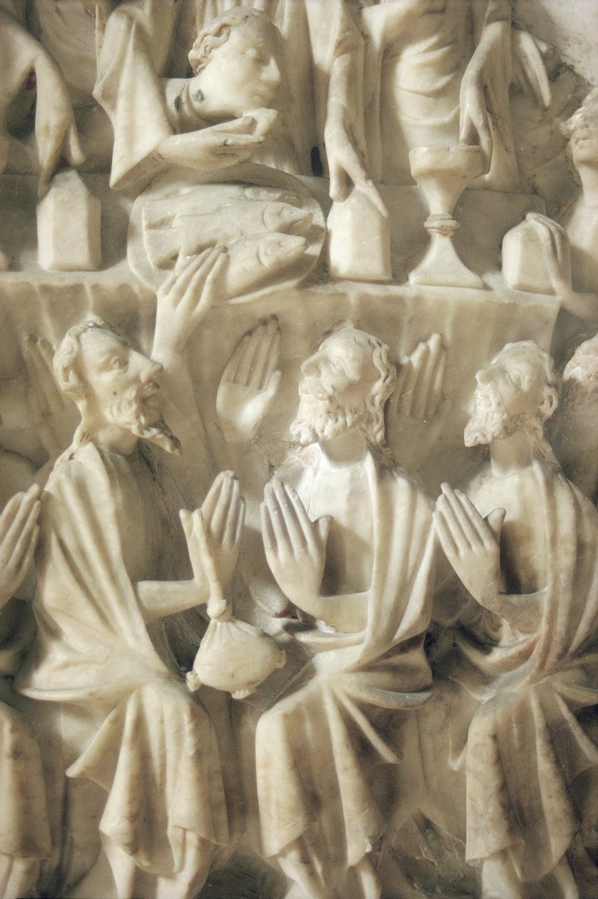 Das letzte Abendmahl, Detail (Alabaster) von English School