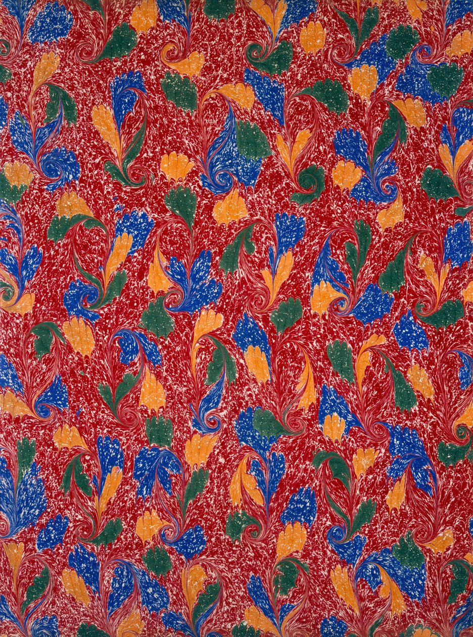 Marmoriertes Vorsatzpapier von English School