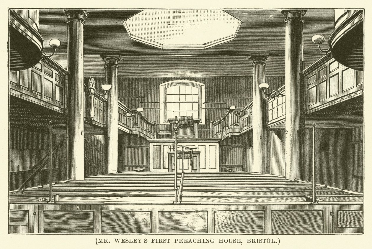Mr. Wesleys erstes Predigthaus, Bristol (Gravur) von English School