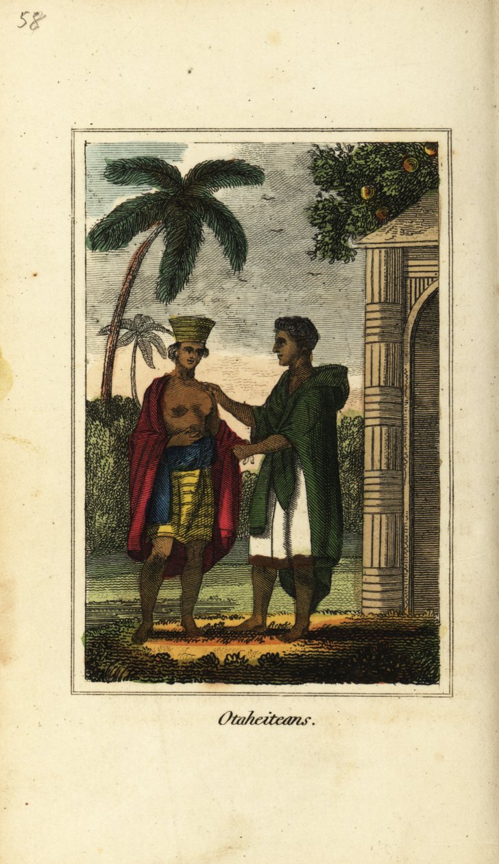Otaheiteaner oder Eingeborene von Tahiti, Polynesien von English School
