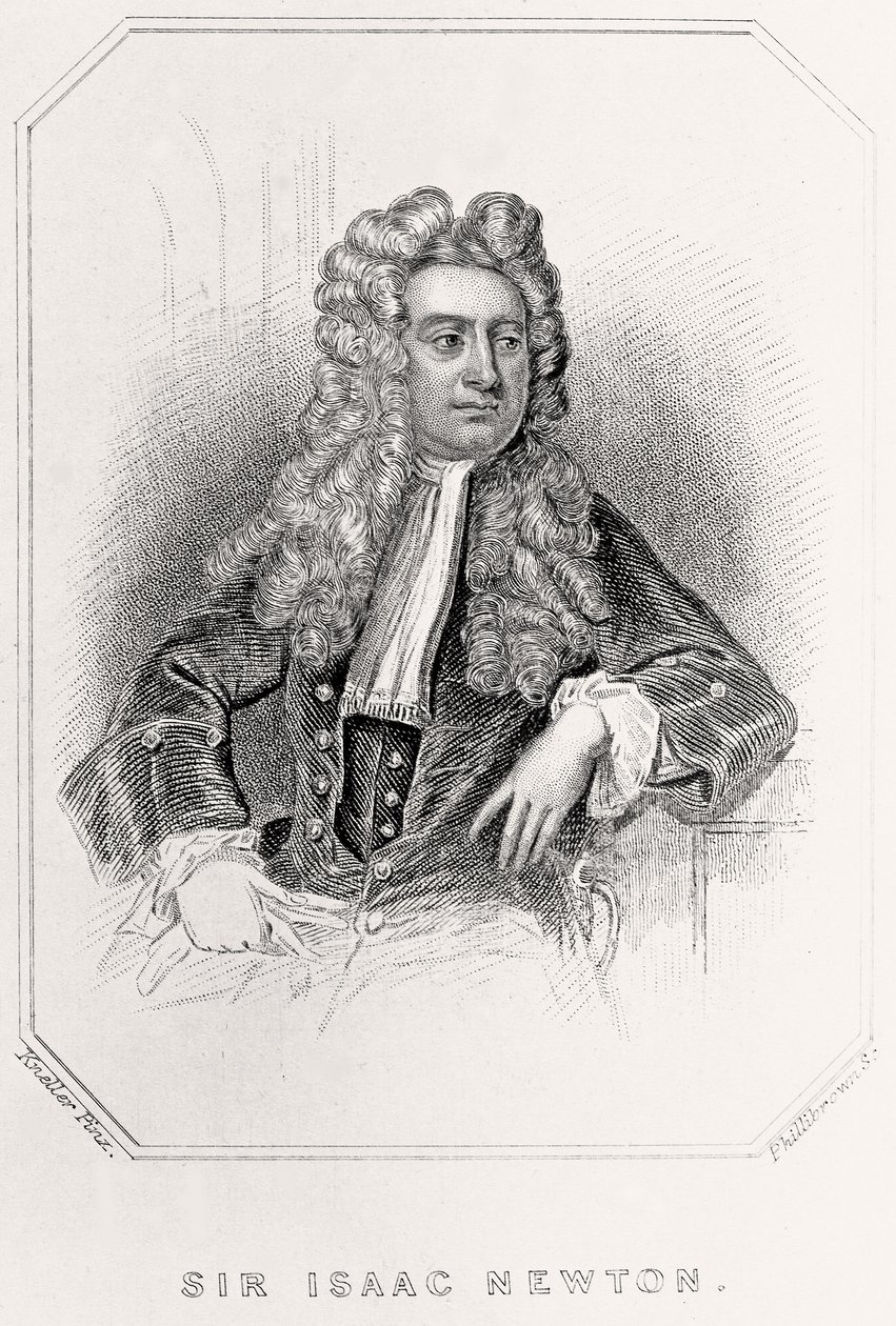 Porträt von Sir Isaac Newton von English School