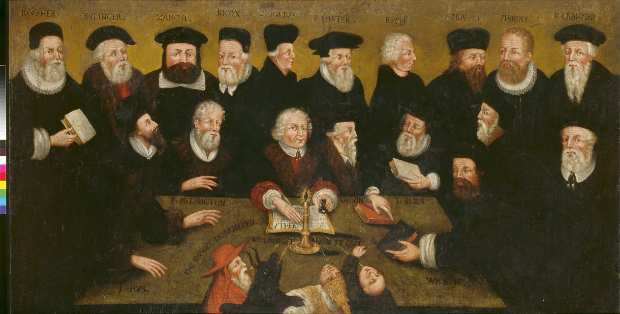 Protestantische Reformatoren, ca. 1654 von English School