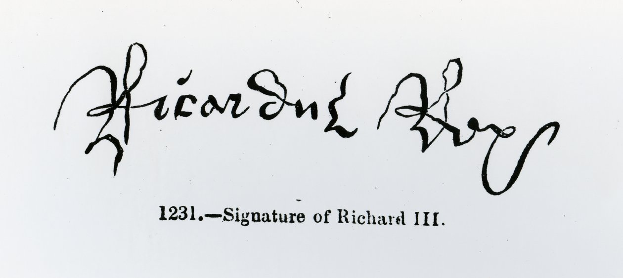Unterschrift von Richard III (1452-85) von English School
