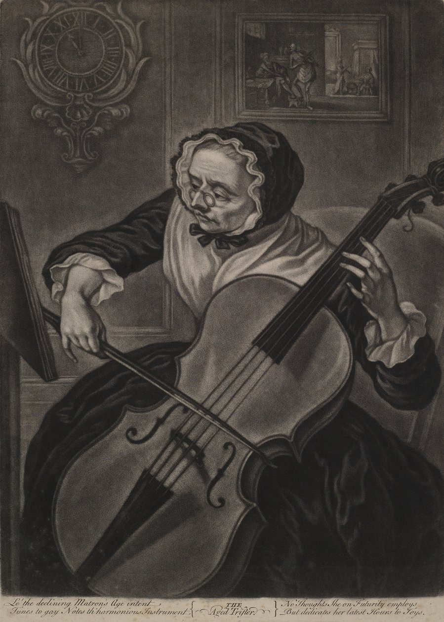 Der alte Tändler, ca. 1750 (Mezzotinto) von English School