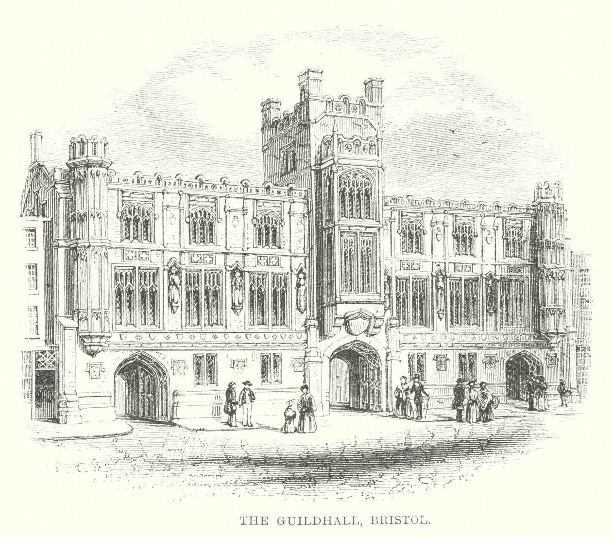Das Guildhall, Bristol (Gravur) von English School