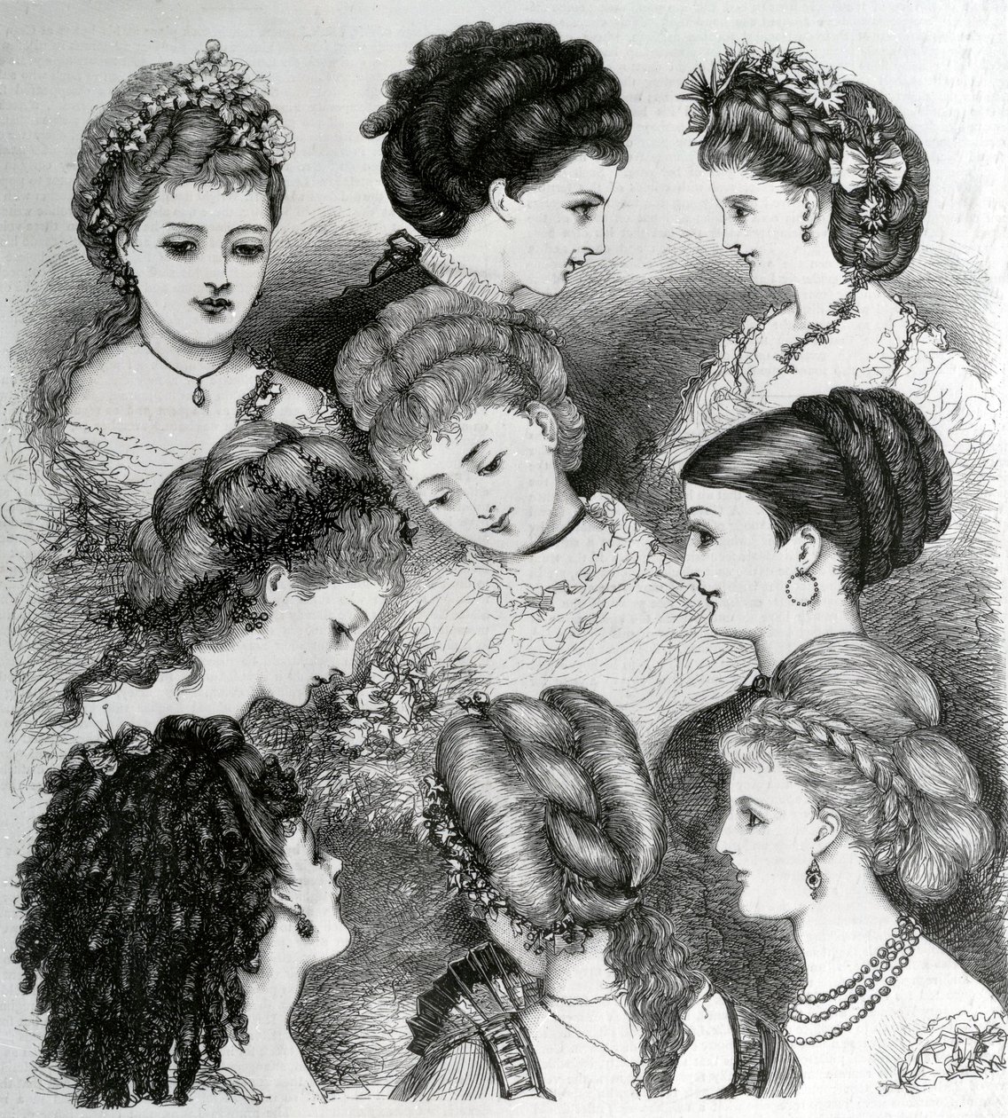 Die aktuellen Frisuren, 1870 von English School