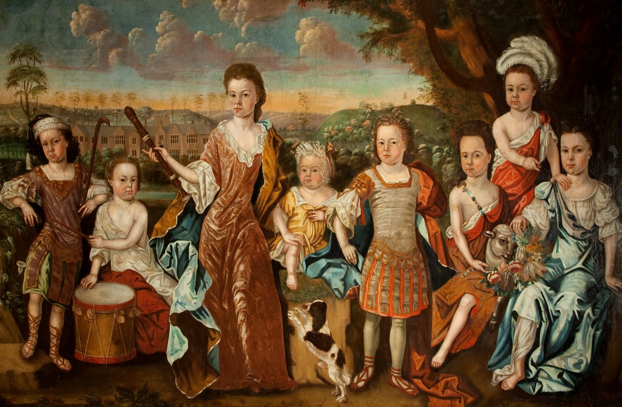 Die Familie Strachey, ca. 1710 von English School