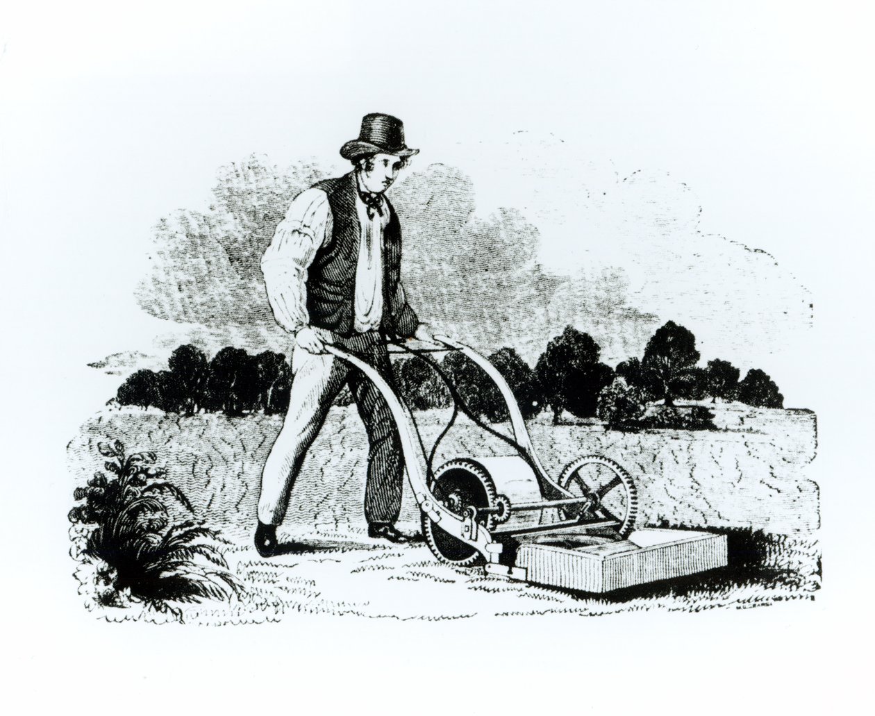 Der erste Rasenmäher von English School