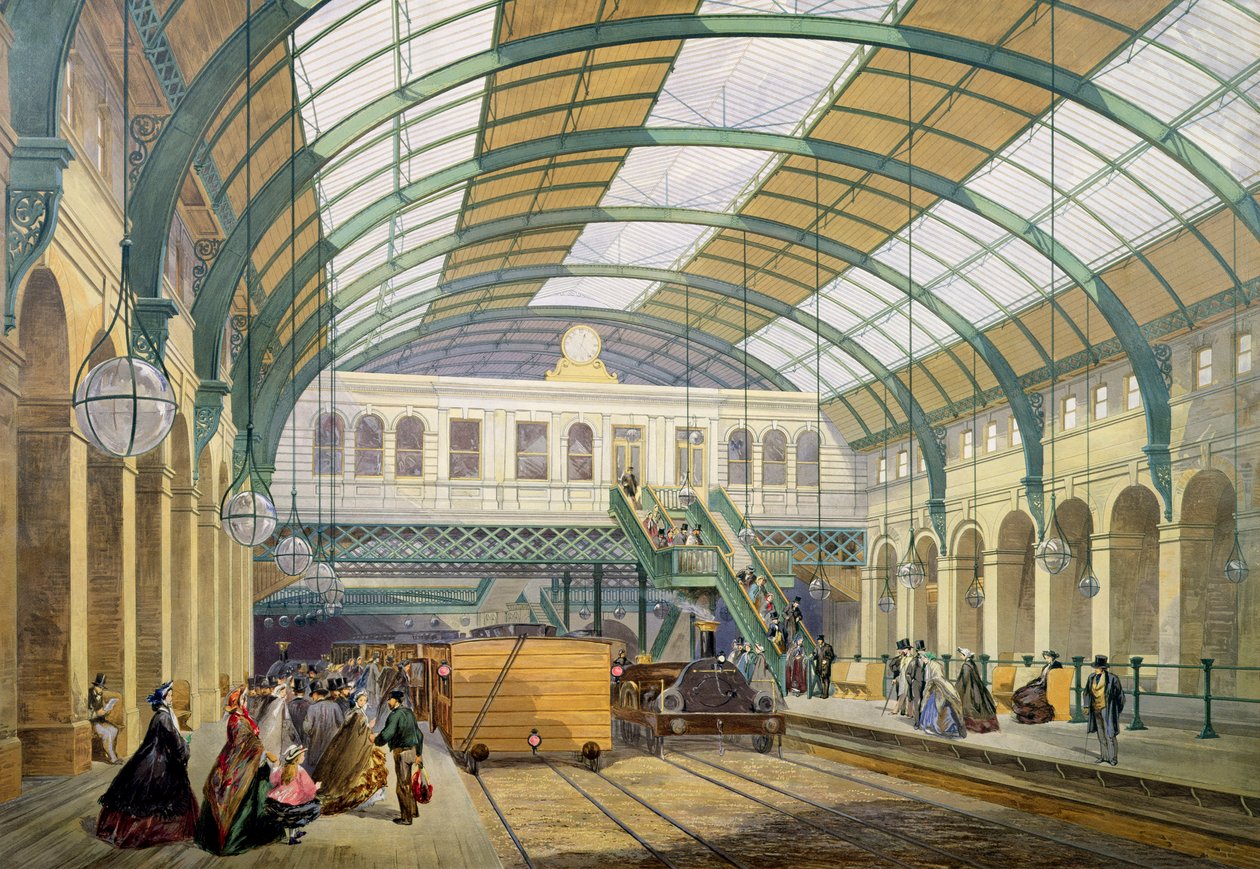 Ansicht der U-Bahn-Station Kings Cross, ca. 1865 von English School