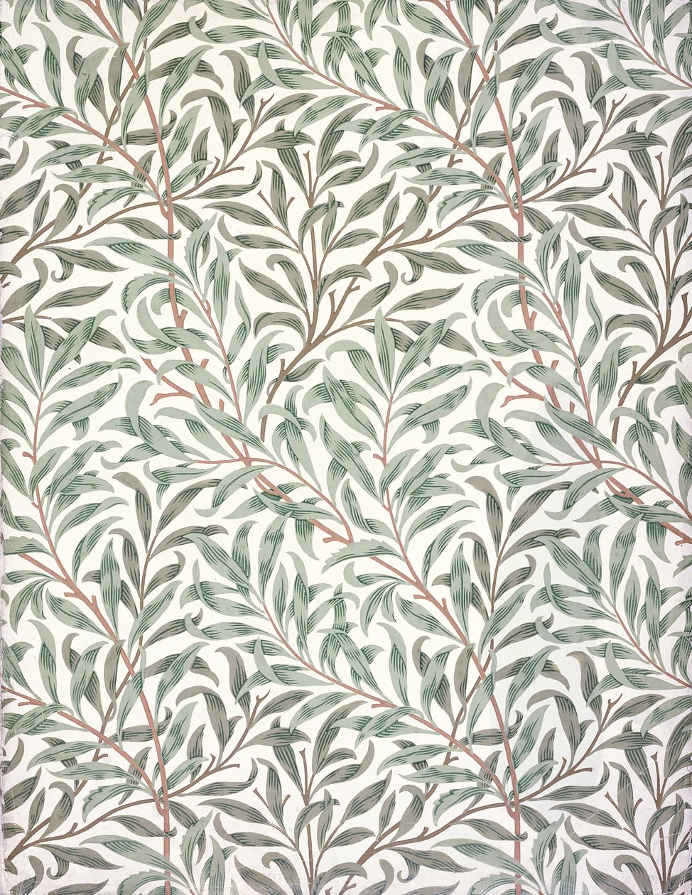 Weidenzweig, Tapetendesign, 1874 von English School