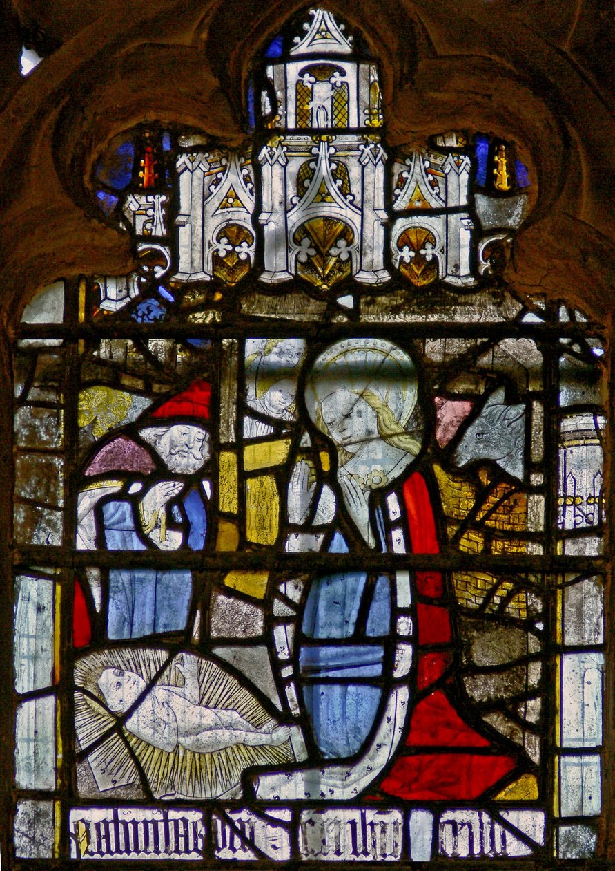 Fenster N8 mit der Geburt Christi von English School