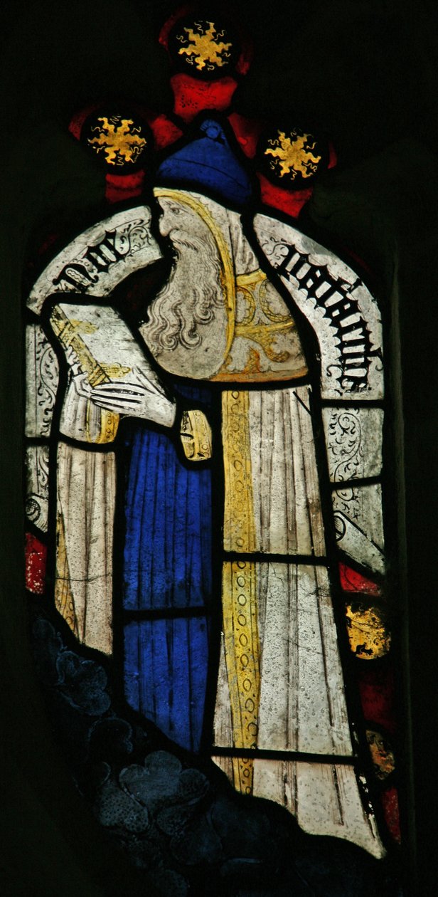 Fenster n2, das den Patriarchen Noah darstellt von English School